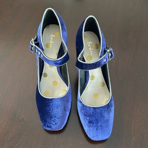 Boden Blue Velvet Heels - Picture 2 of 9